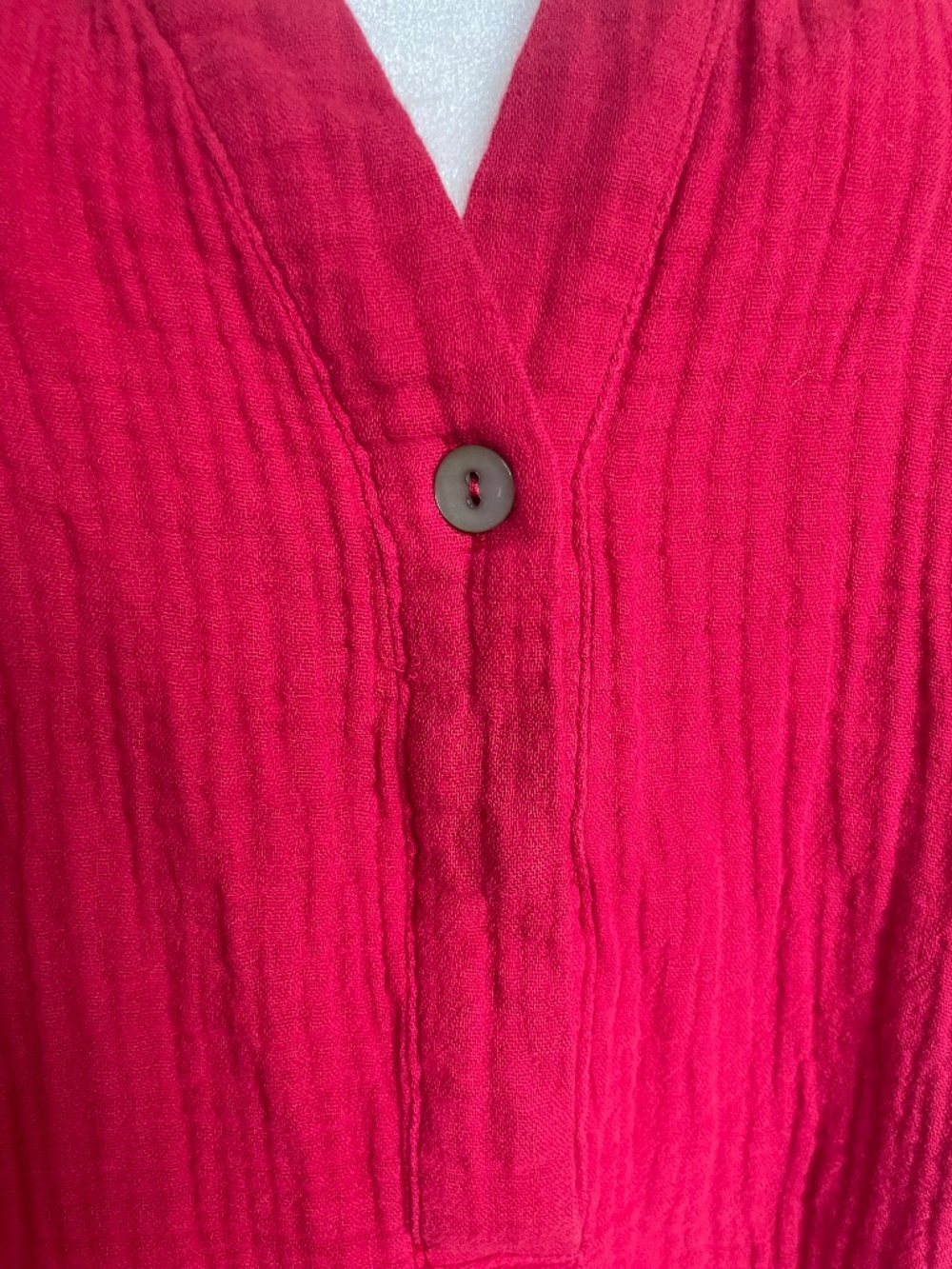 Free People Pullover Gauze Top Boxy Boho Oversized Changing Horizons Red XS - Picture 4 of 10